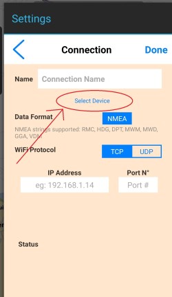 NMEA settings in Aqua Map