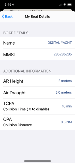AIS settings in Navlink