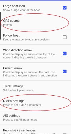 NMEA settings in SailGrib