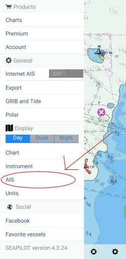 AIS parameters in Seapilot